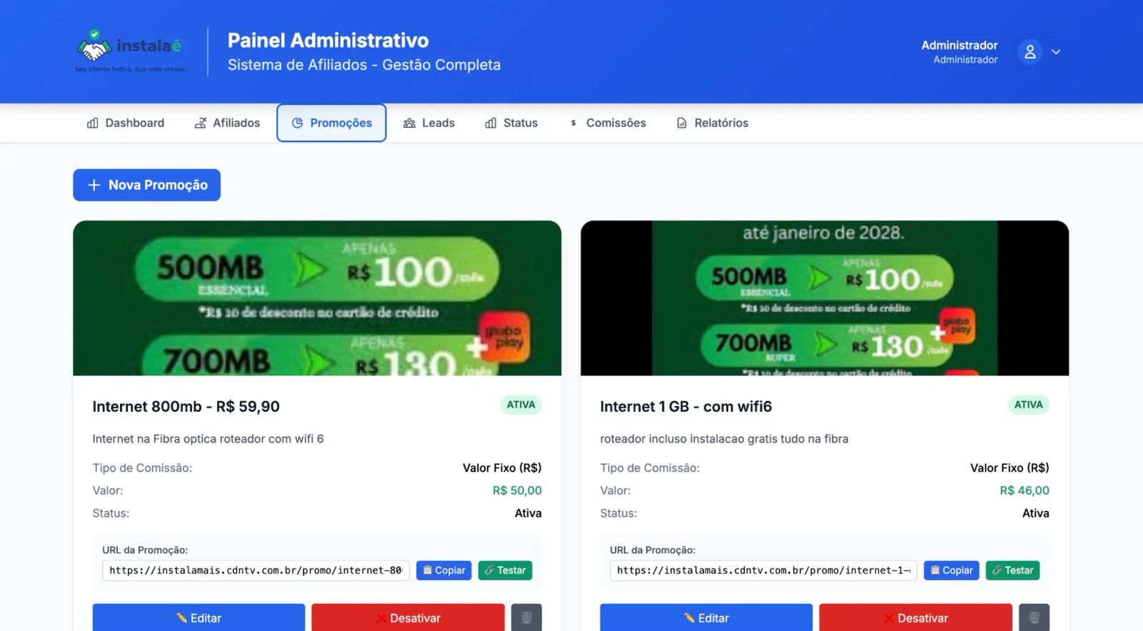 Gestão de Promoções